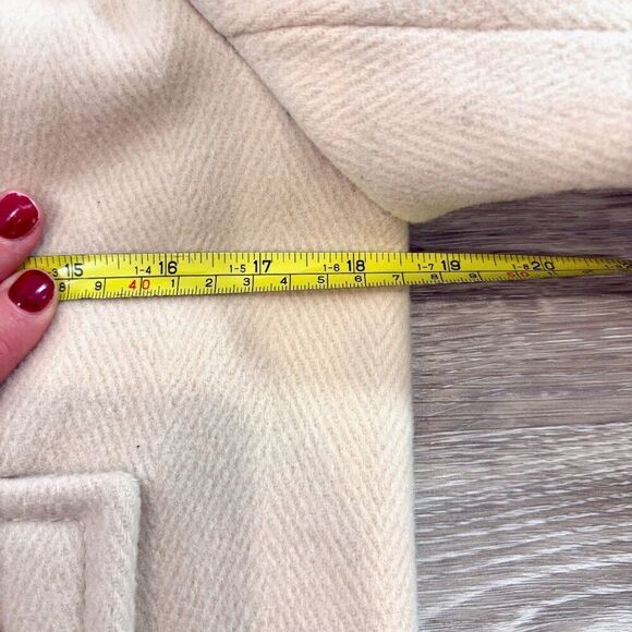 Banana Republic Women Pea Coat Creamy Wool Blend Toggle Loop Closures sz S - Picture 14 of 15